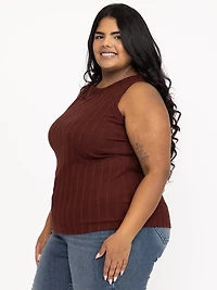 Women's Rib Variegated Crew Neck Tank