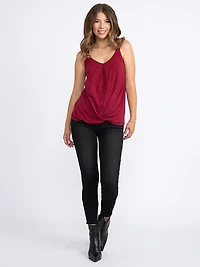 Women's Shimmer Twist Hem Tank