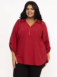 Women's Half Zip Blouse