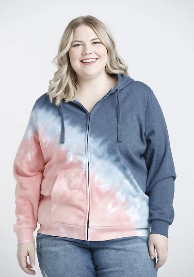 Women's Ombre Zip Front Hoodie
