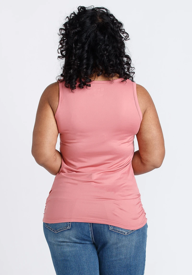 Women's Scoop Neck Side Ruched Tank