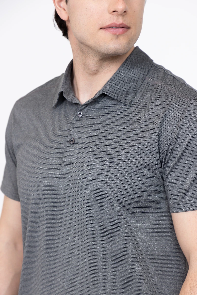 Men's Active Textured Polo Shirt