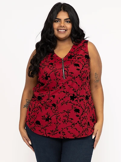 Women's Flocked Mesh Tank