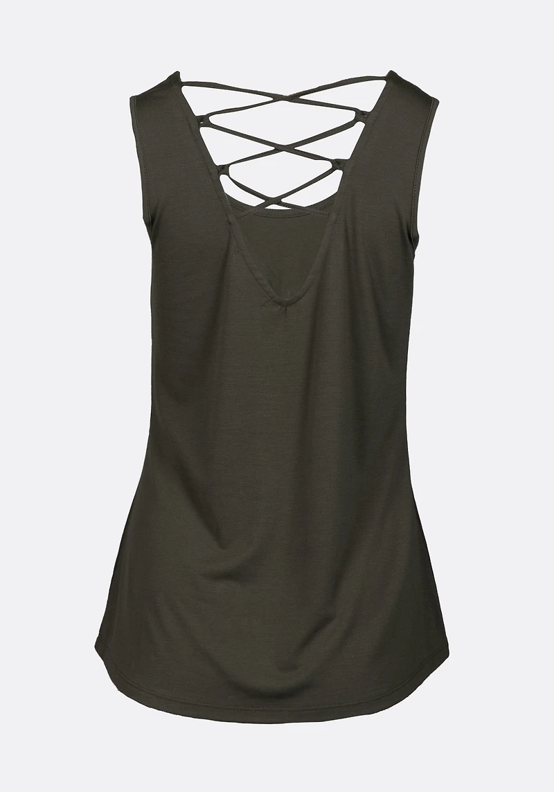 Women's Peace Sign Cage Back Tank
