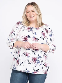 Women's Tie Sleeve Peasant Top