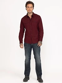 Men's Solid Washed Shirt