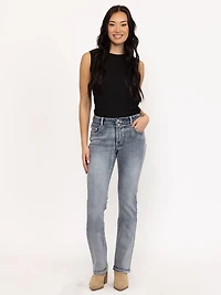 Women's Light Wash Wing Embellished Baby Boot Jeans