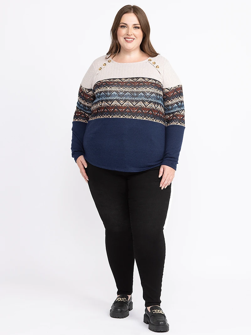 Women's Geo Colour Block Top