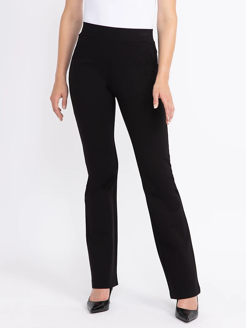 Women's Black Pull-on Ponte Boot Cut Pant