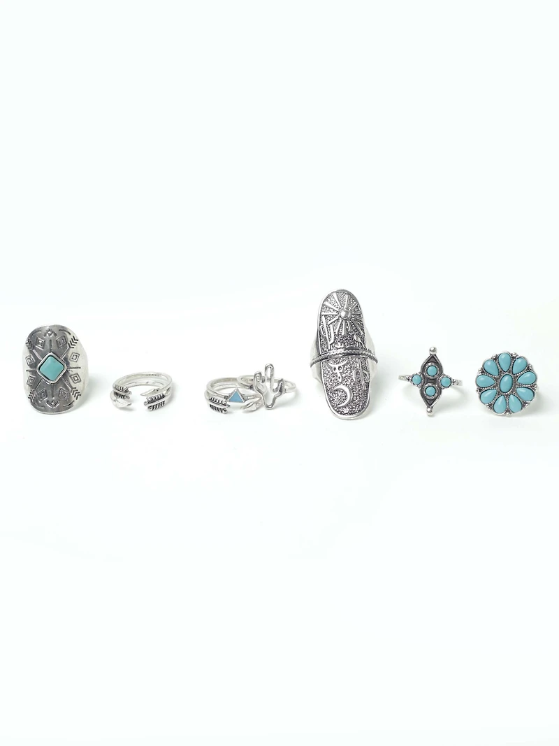 Women's Turquoise Boho Rings