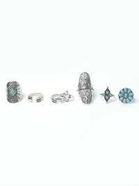 Women's Turquoise Boho Rings