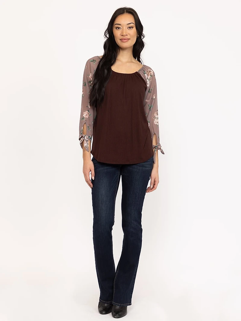 Women's Floral Sleeve Top