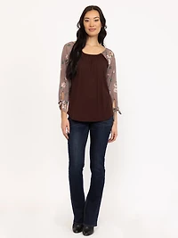 Women's Floral Sleeve Top
