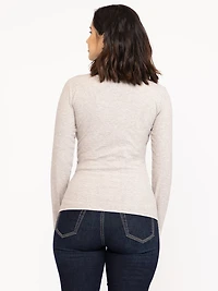 Women's Rib Crew Neck Long Sleeve Tee