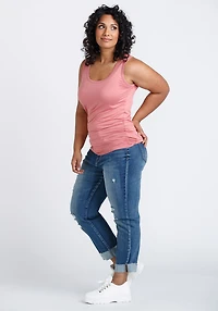 Women's Scoop Neck Side Ruched Tank