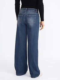 Women's Medium Dark Wash Wide Leg Skater Jeans