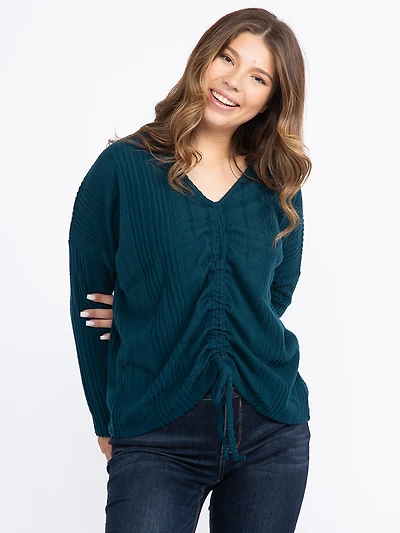 Women's Ruched Front Rib Top