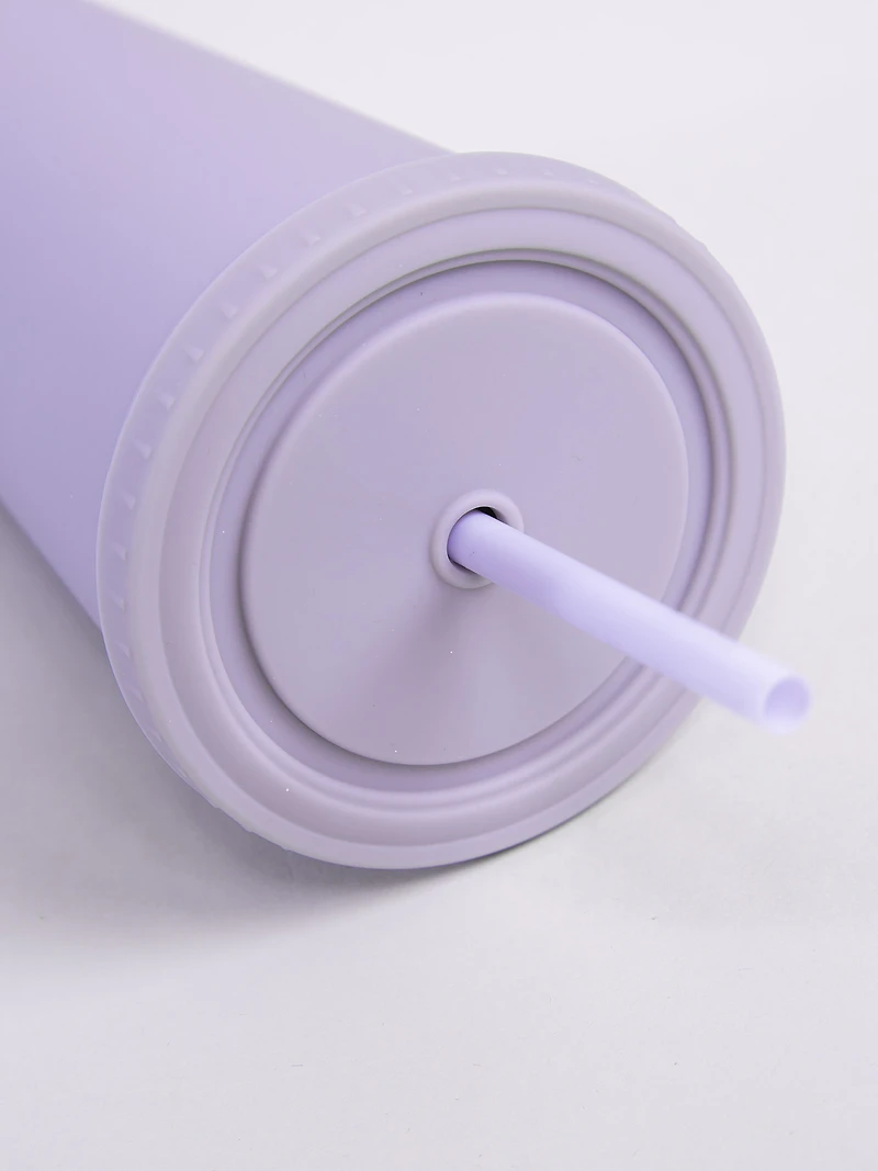 24oz Rubber Coated Lilac Tumbler