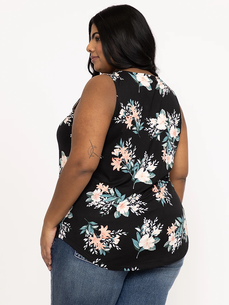 Women's Floral Criss Cross Tank