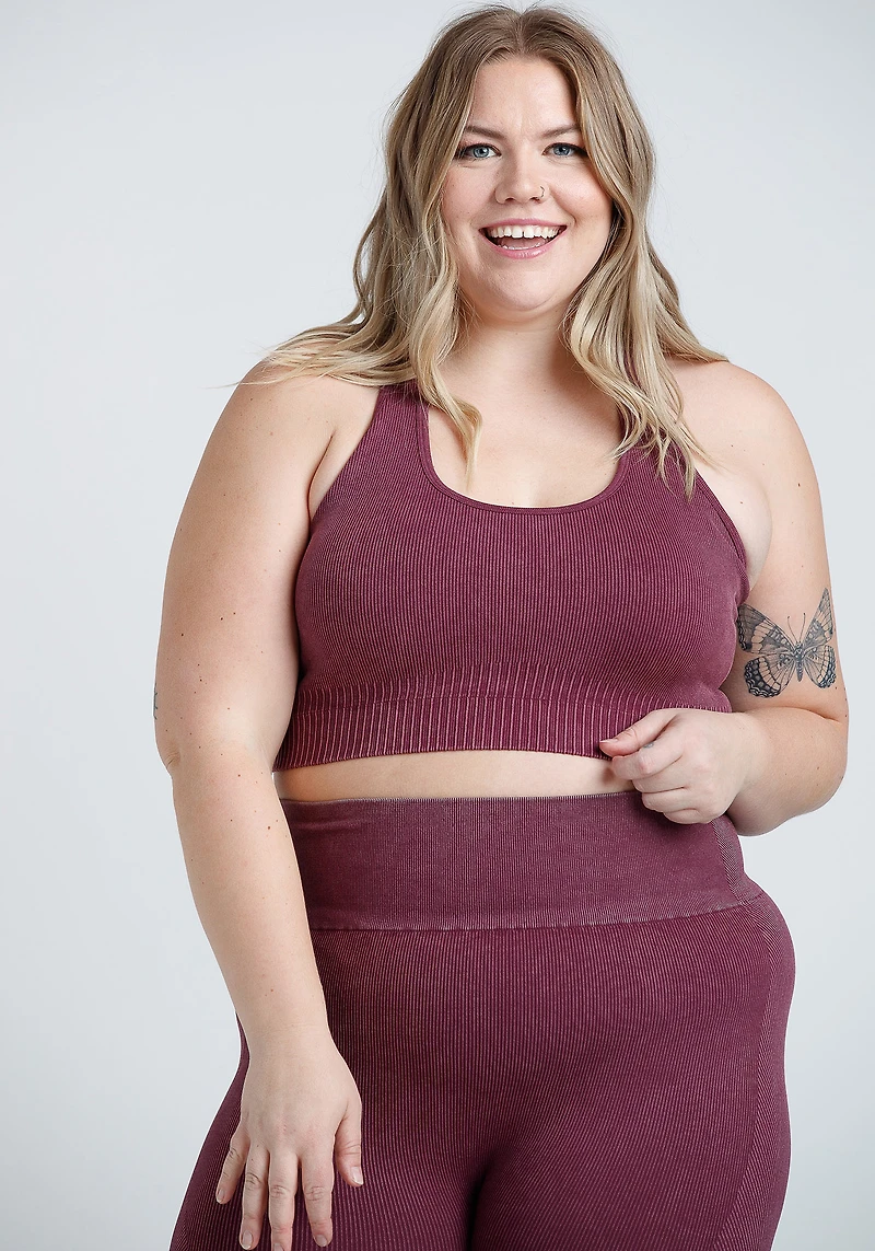 Rib Knit Sports Bra
