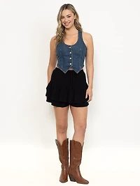 Women's Tiered Peasant Mini Skort