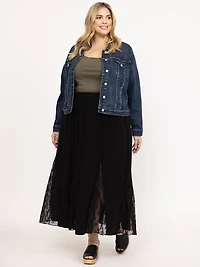 Women's Lace Insert Maxi Skirt