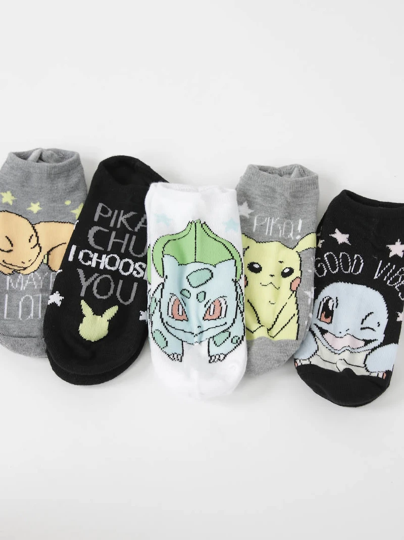 5 Pack Pokemon Stars No Show Socks