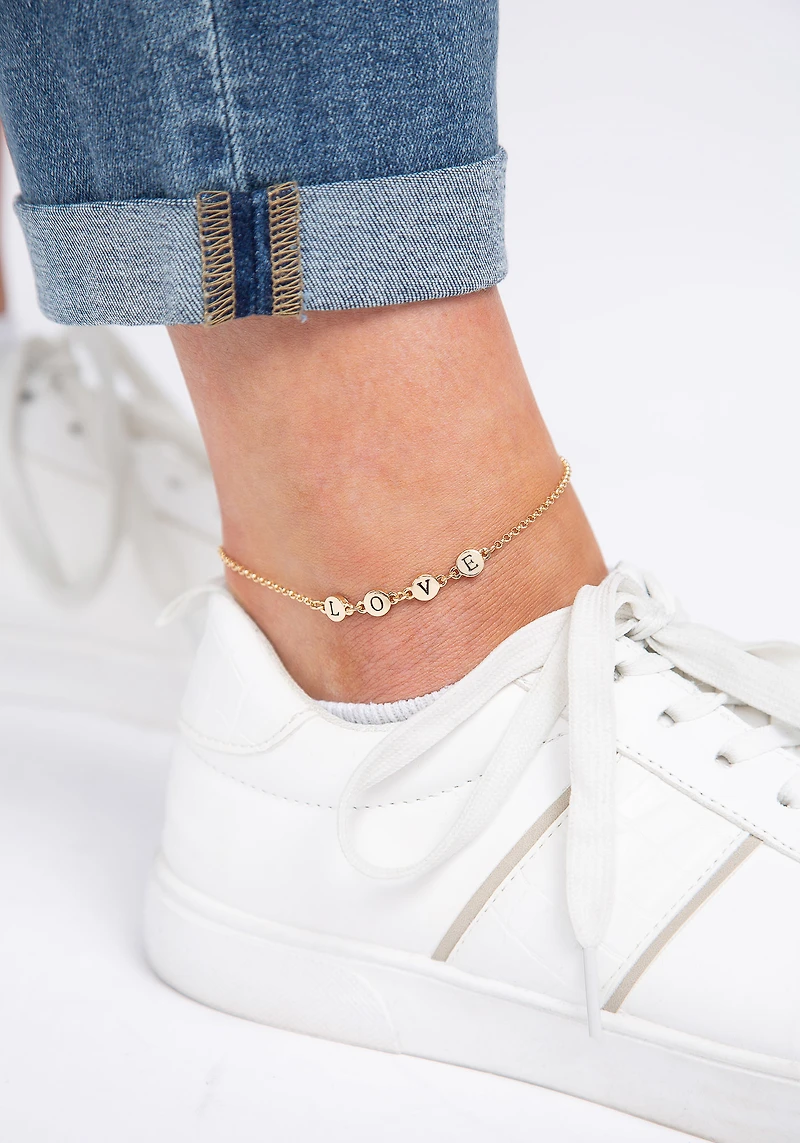 Delicate LOVE Gold Anklet