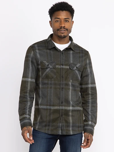 Men's Plaid Knit Flannel Shirt