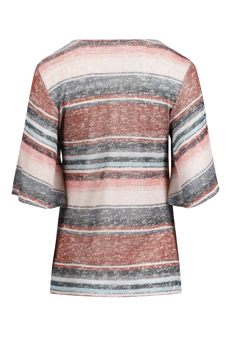 Women's Multi Stripe Front Knot Top