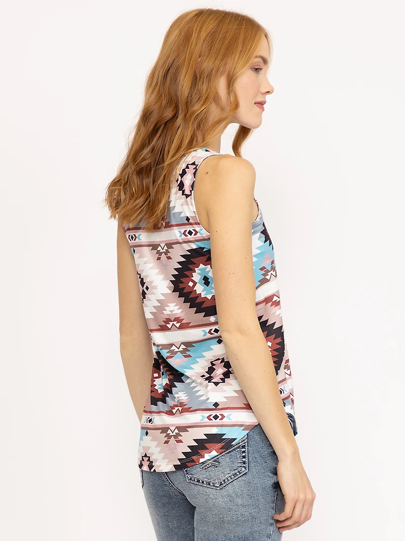 Women's Geometric Criss Cross Tank