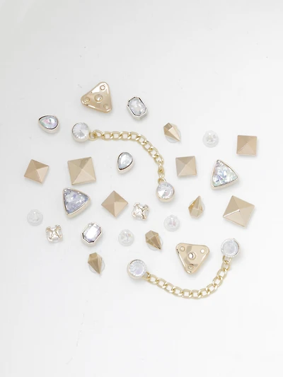 24 pack Gems & Chains Shoe Charms