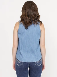 Women's Sleeveless Denim Shirt