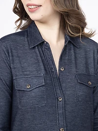 Women's Knit Denim Shirt