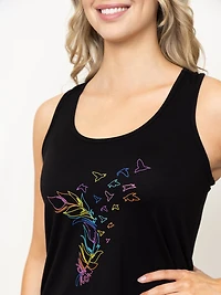 Women's Rainbow Feather Racerback Tank
