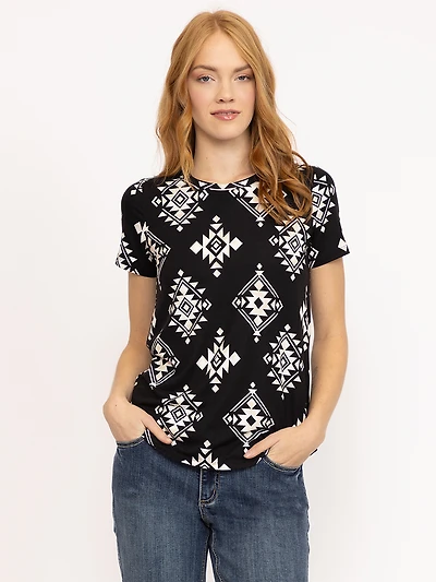Women's Geometric Crew Neck Tee