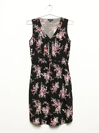 Women's Floral Half Button Dress