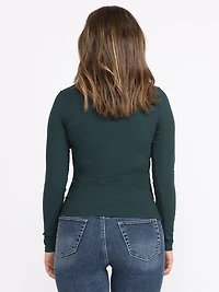 Women's Crew Neck Rib Long Sleeve Tee