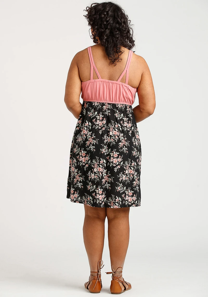 Women's Floral Colour Block Dress