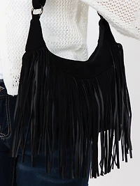 Women's Faux Suede Tassle Bag