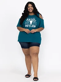 Women's Relaxed Cold Shoulder Tee