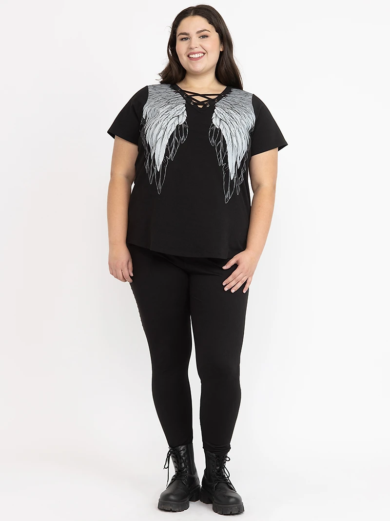 Women's Wing Lace Up Tee