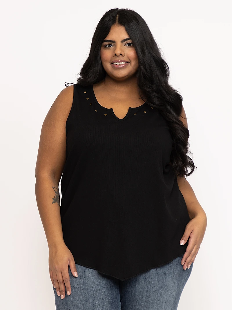 Women's Rib Split Neck Tank