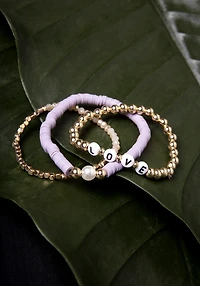Love Bead Lilac Shell Trio Bracelet