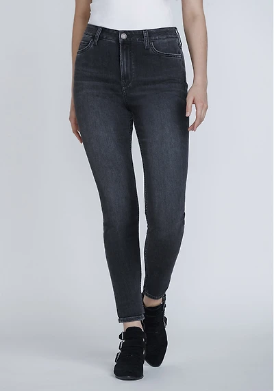 Women's Washed Black High Rise Skinny Jeans