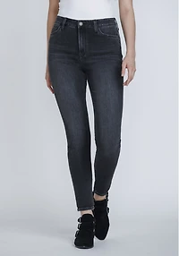 Women's Washed Black High Rise Skinny Jeans