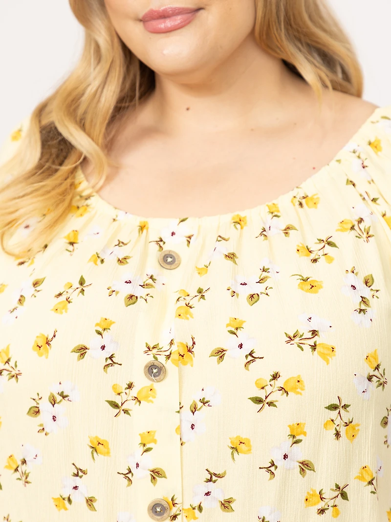 Women's Floral Peasant Top