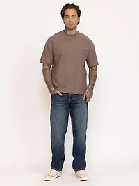 Men's Dark Wash Relaxed Straight Jeans
