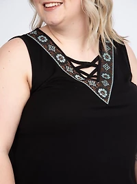 Women's Geo Cross Neck Tank