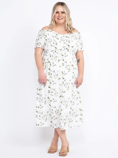 Women's Cold Shoulder Midi Dress
